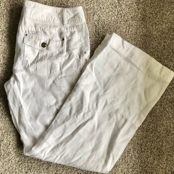 INC White Linen Pant Size 4 - Picture 6 of 7